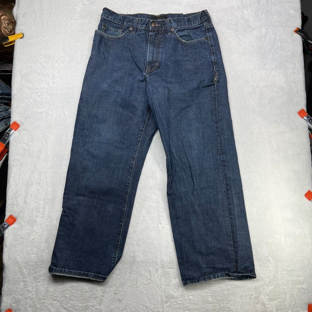 Sean John Garvey Loose Fit Straight Jeans Men Blue Denim Classic Zip Fly - 32X27